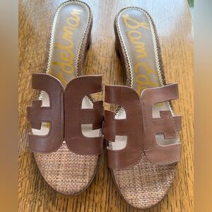 Sam Edelman Tan and Brown Slide Sandals